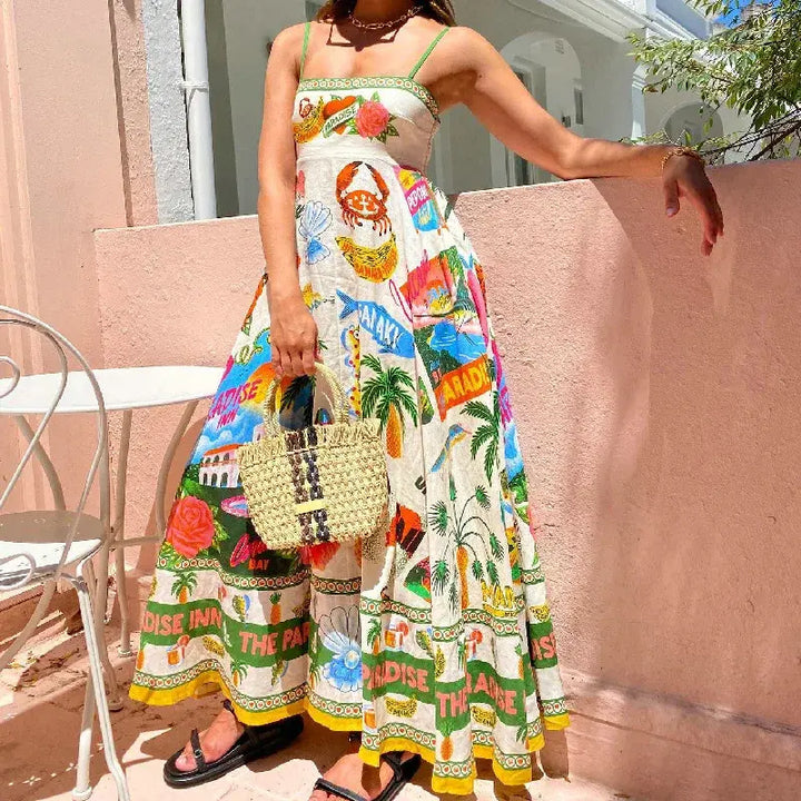 Trendy Boho Maxi Dress Summer Chic