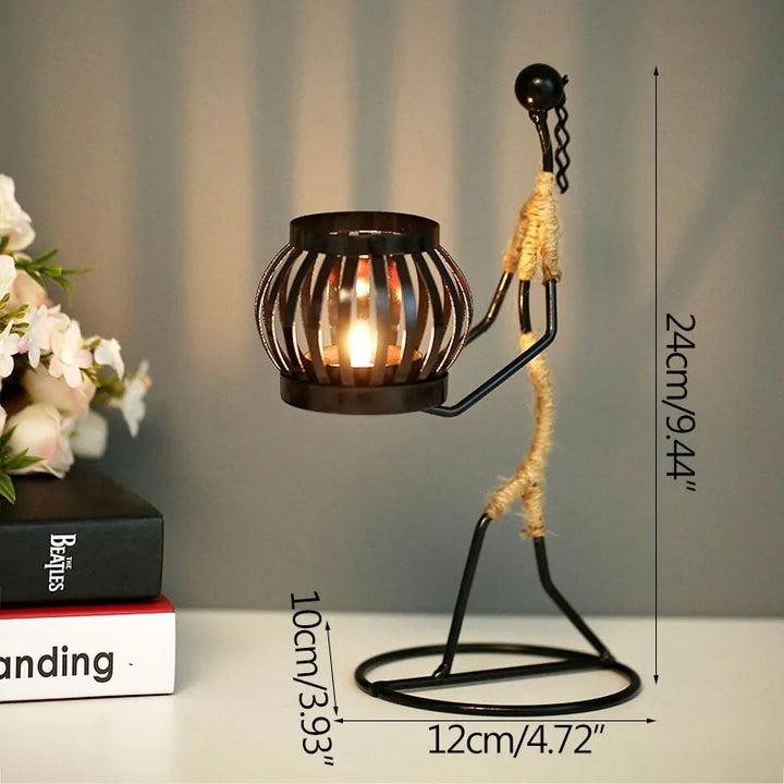 Nordic Metal Candlestick Abstract Character Sculpture Candle Holder